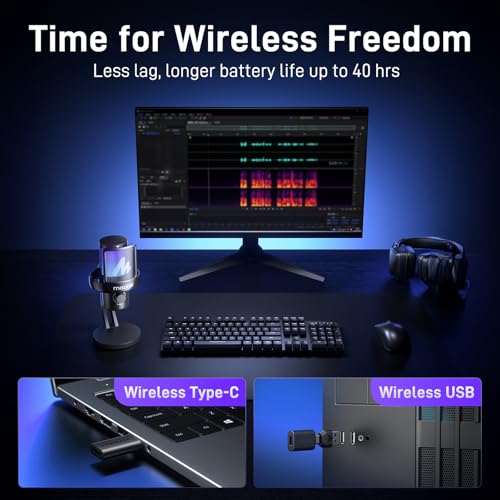 MAONO Wireless Microphone for PC, Gaming, Streaming, Podcast (DM40-Black) G850723