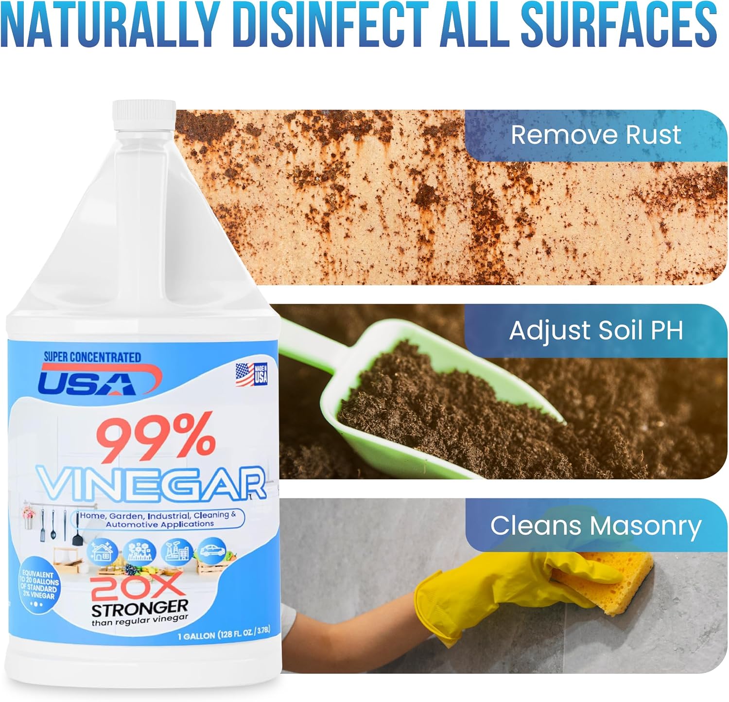 99% Pure Vinegar Concentrated Cleaner - 1 Gallon S5251
