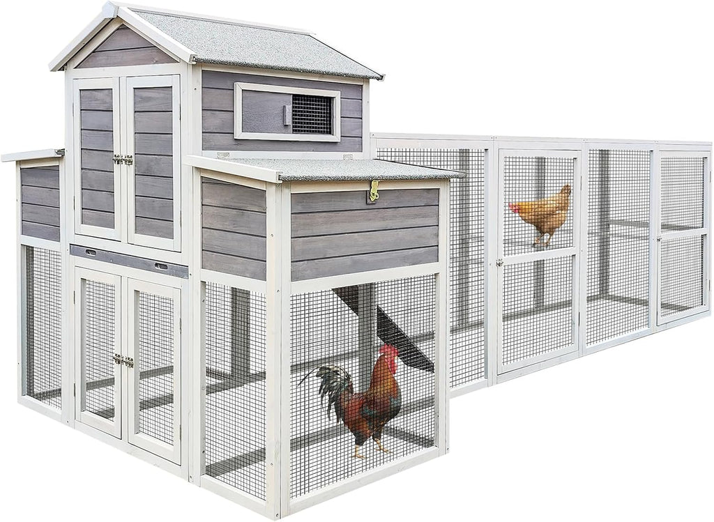 Extra Large Wooden Chicken Coop with Nesting Boxes and Perches S86686