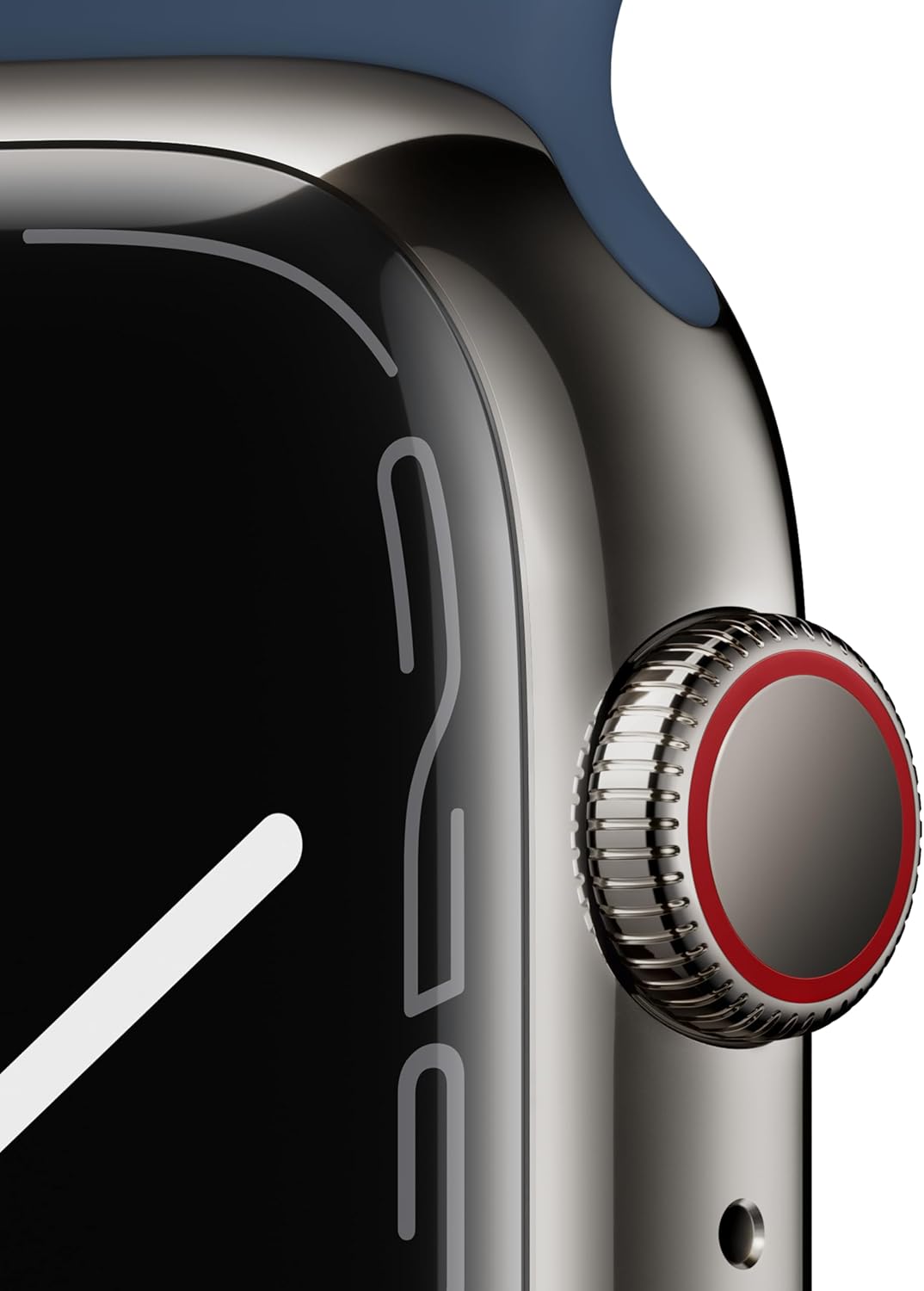 Apple Watch Series 7 GPS + Cellular 45mm Smart Watch with Graphite Stainless Steel Case and Abyss Blue Sport Band G558378