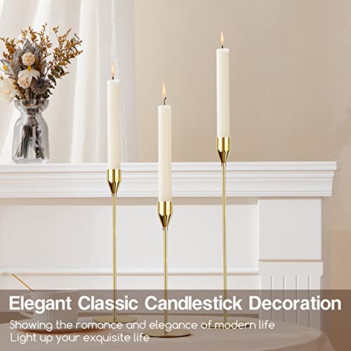 FODIENS Gold Metal Candle Holders for Taper Candles, Set of 12 S285094
