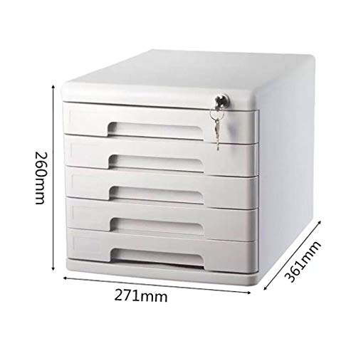 Desktop File Cabinet, Office Storage Box with Lock, 5-Layer Drawer X161934