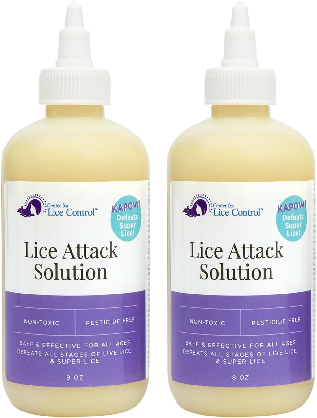 Kapow! 8oz Head Lice Shampoo, Lice Treatment for Kids & Adults, 2-Pack Lice Shampoo That Kills Eggs & Lice, Head Lice Treatment Extra Strength Family, Sensitive Scalp Lice Prevention Shampoo