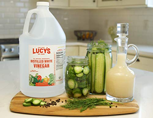 Lucy's Family Owned Natural Distilled White Vinegar, 1 Gallon (128 oz), 5% Acidity E6247