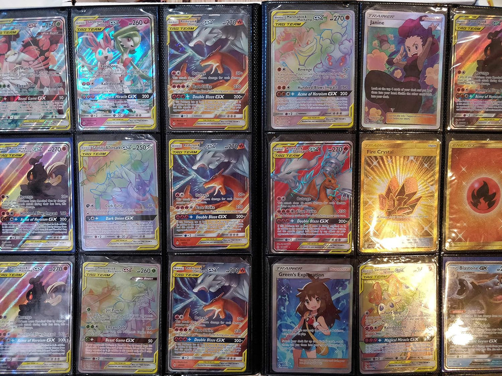 Pokemon Rainbow Rare Cards Binder Collection with 5 Foils, EX, GX, FA, Secret Rare B19746