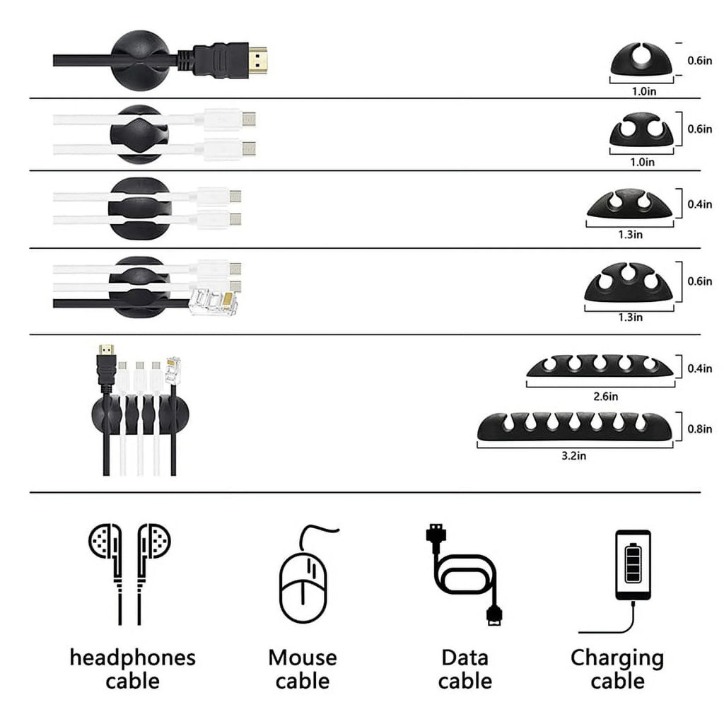 Cable Management Organizer Kit 173 Pcs with Adhesive Clips and Cable Ties Z497689
