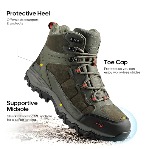 NORTIV 8 Men's Waterproof Hiking Boots Mid Trekking Shoes T67890