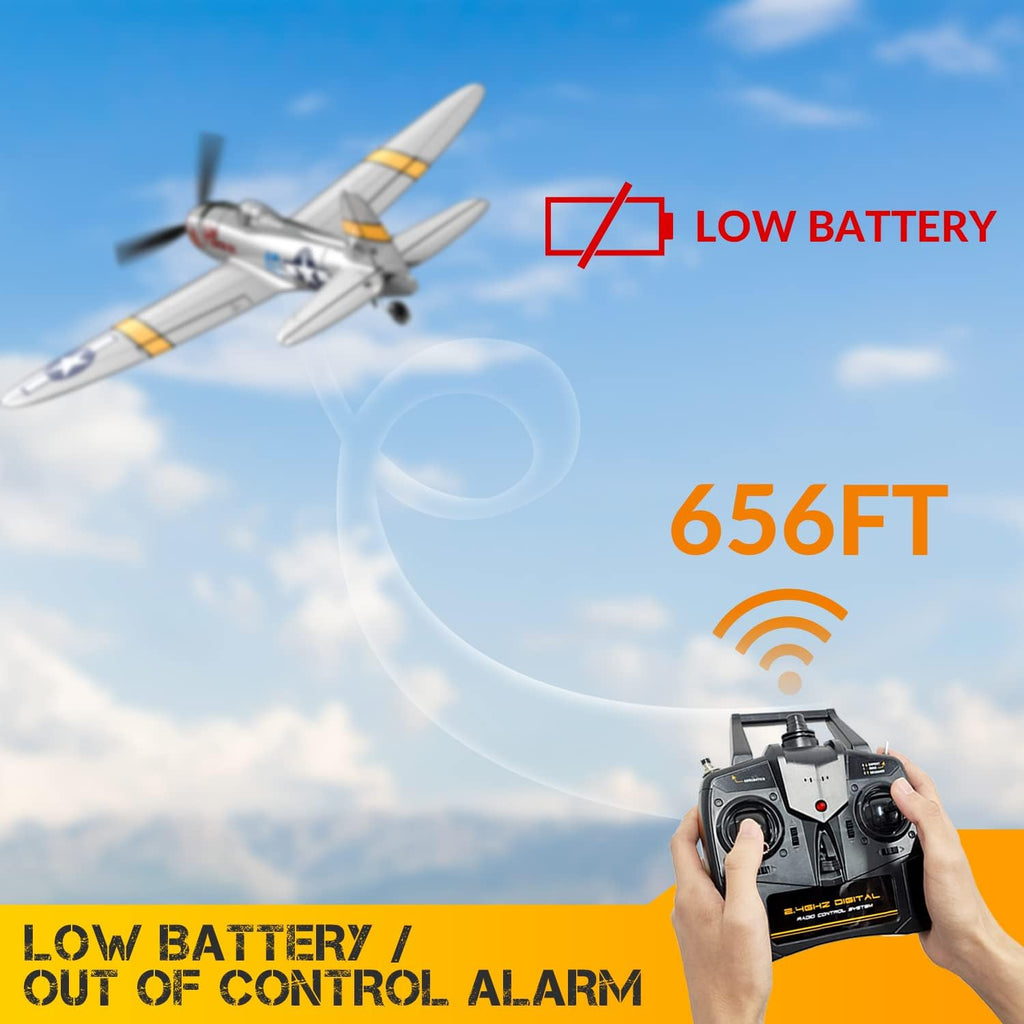 CKYSCHN VOLANTEXRC P-47 4CH RC Airplane RTF with Xpilot for Adults K786568