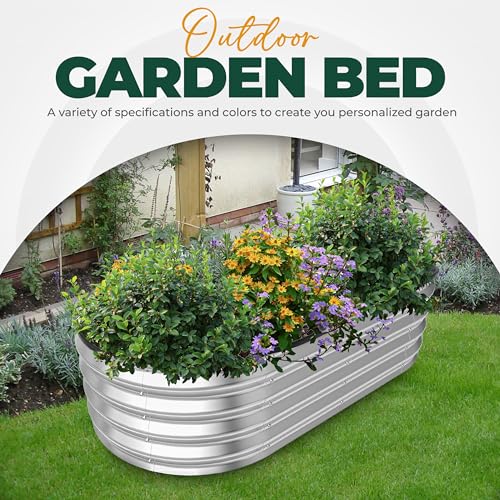 Utopia Home Galvanized Raised Garden Bed Kit 6x2x1ft, Dark Grey Z442