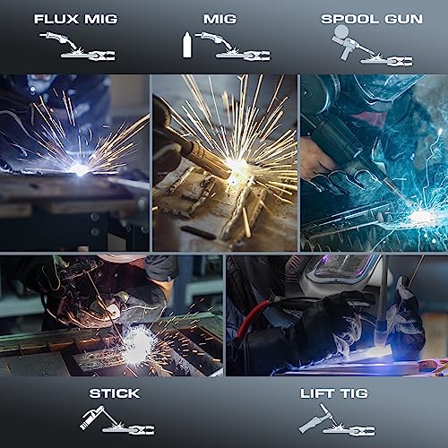 140Amp MIG Welder 110V, 3 in 1 Flux Core/Lift TIG/Stick with IGBT Inverter N8335