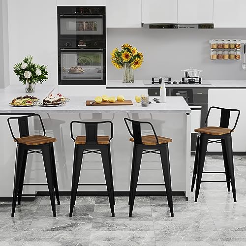 Andeworld 30 Inch Swivel Bar Stools Set of 4 Counter Height Industrial Metal N1695