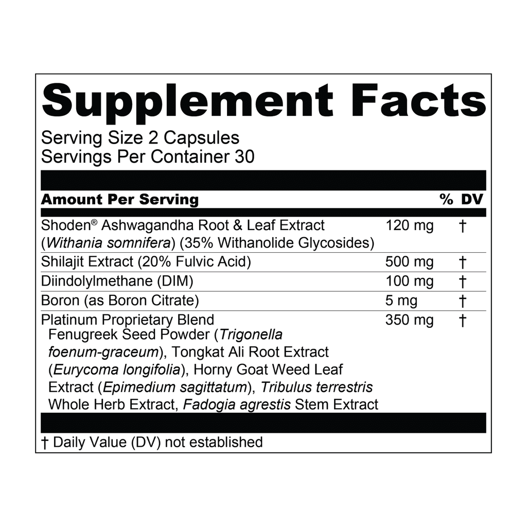 Essential Elements T-Hero Platinum Male Health Supplement, 60 Capsules L550