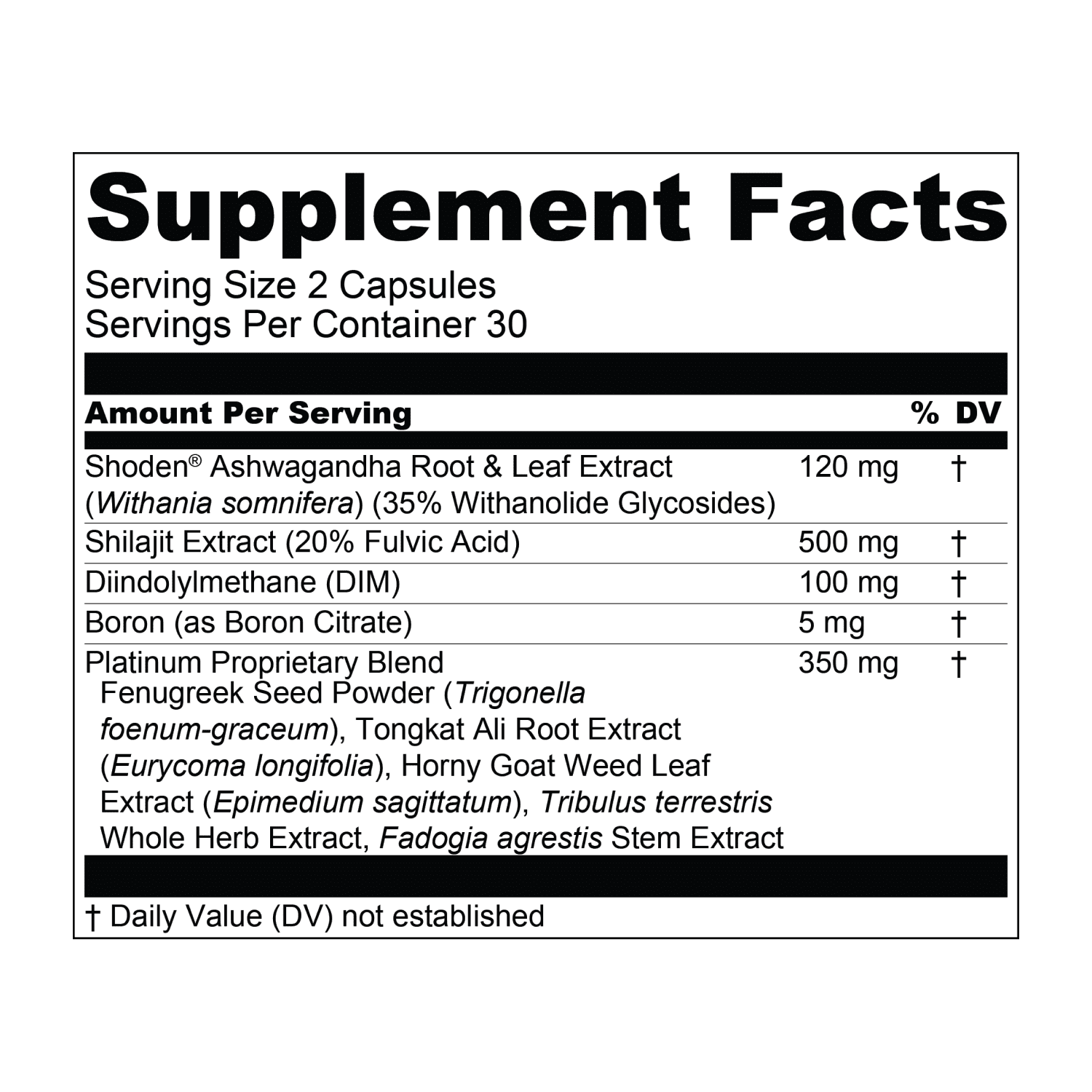 Essential Elements T-Hero Platinum Male Health Supplement, 60 Capsules L550