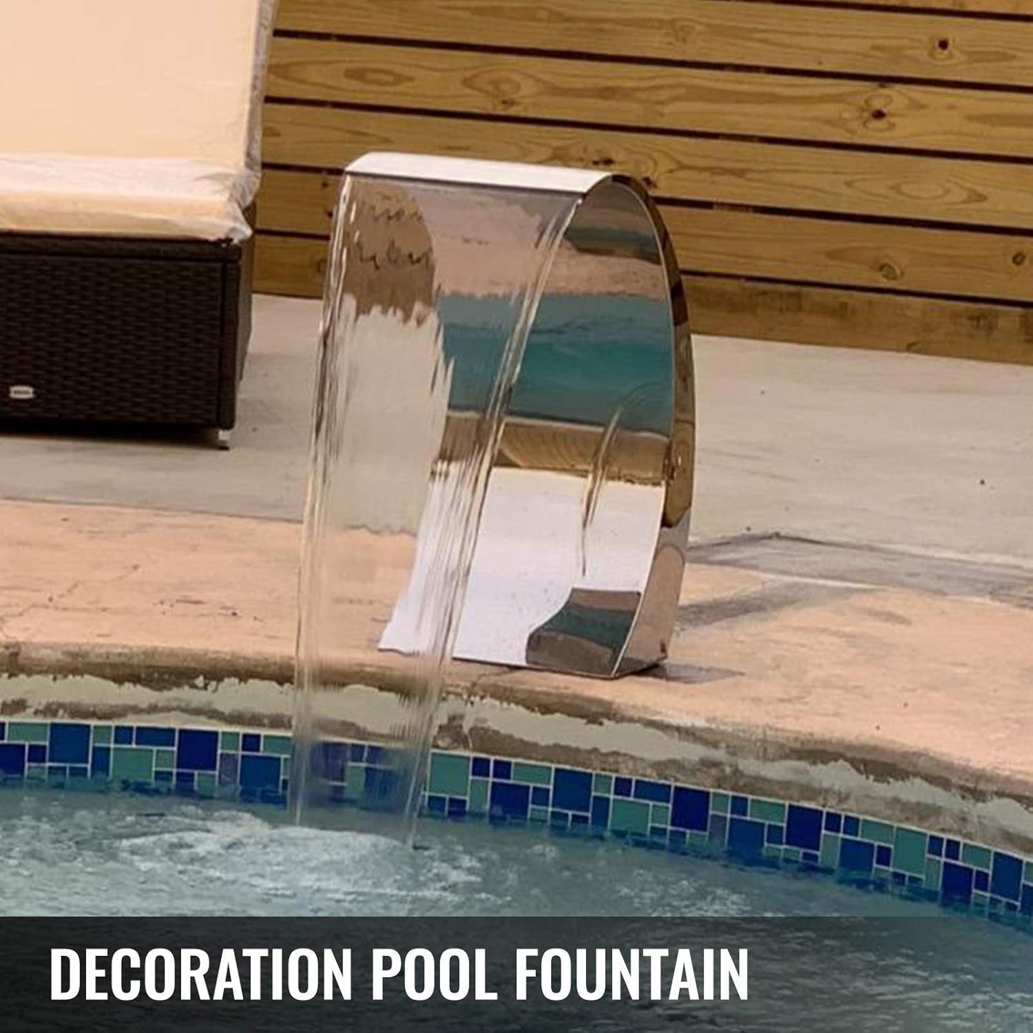 Stainless Steel Pool Fountain 7.9x4.5 Inch for Inground Pools Y480226
