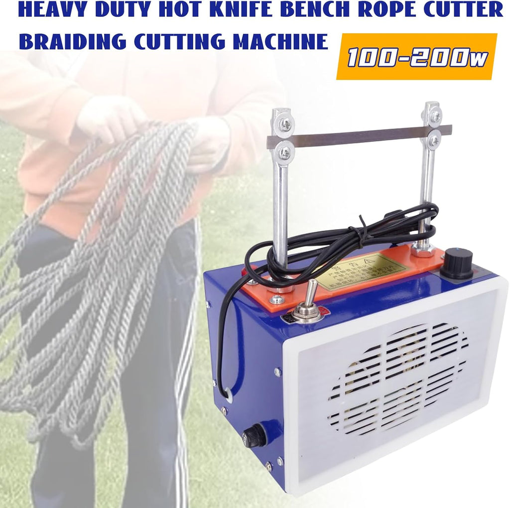Heavy Duty Hot Knife Rope Cutter, 110V Desktop Ribbon Cutting Machine with 3 Blades L433