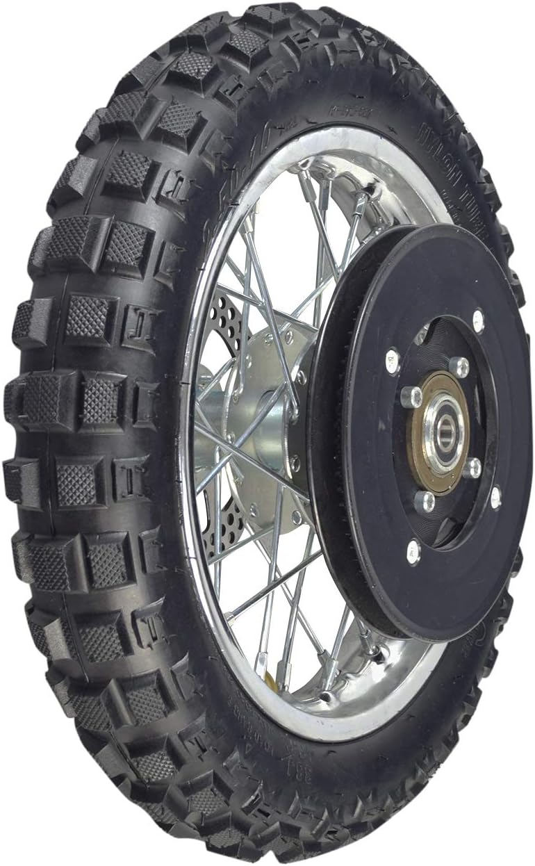 AlveyTech Rear Wheel Assembly - For Razor MX500 and MX650 Dirt Rocket - 2.5-10 Knobby Tread Tire & 80 Tooth Sprocket - With High Off-Road Performance & Simple Installation - Razor Mx650 Upgrade Kit