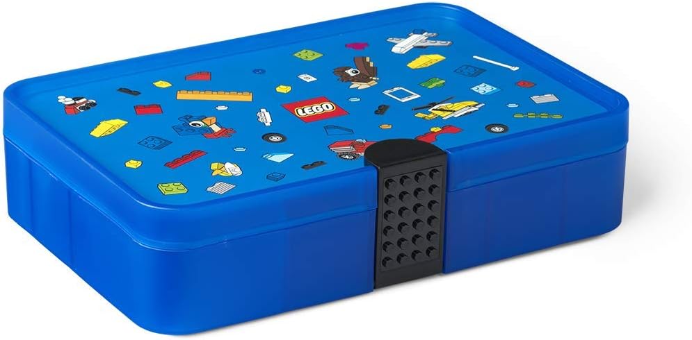 ROOM Copenhagen, Lego Sorting Box - Brick Storage with Organizing Dividers - Iconic Blue