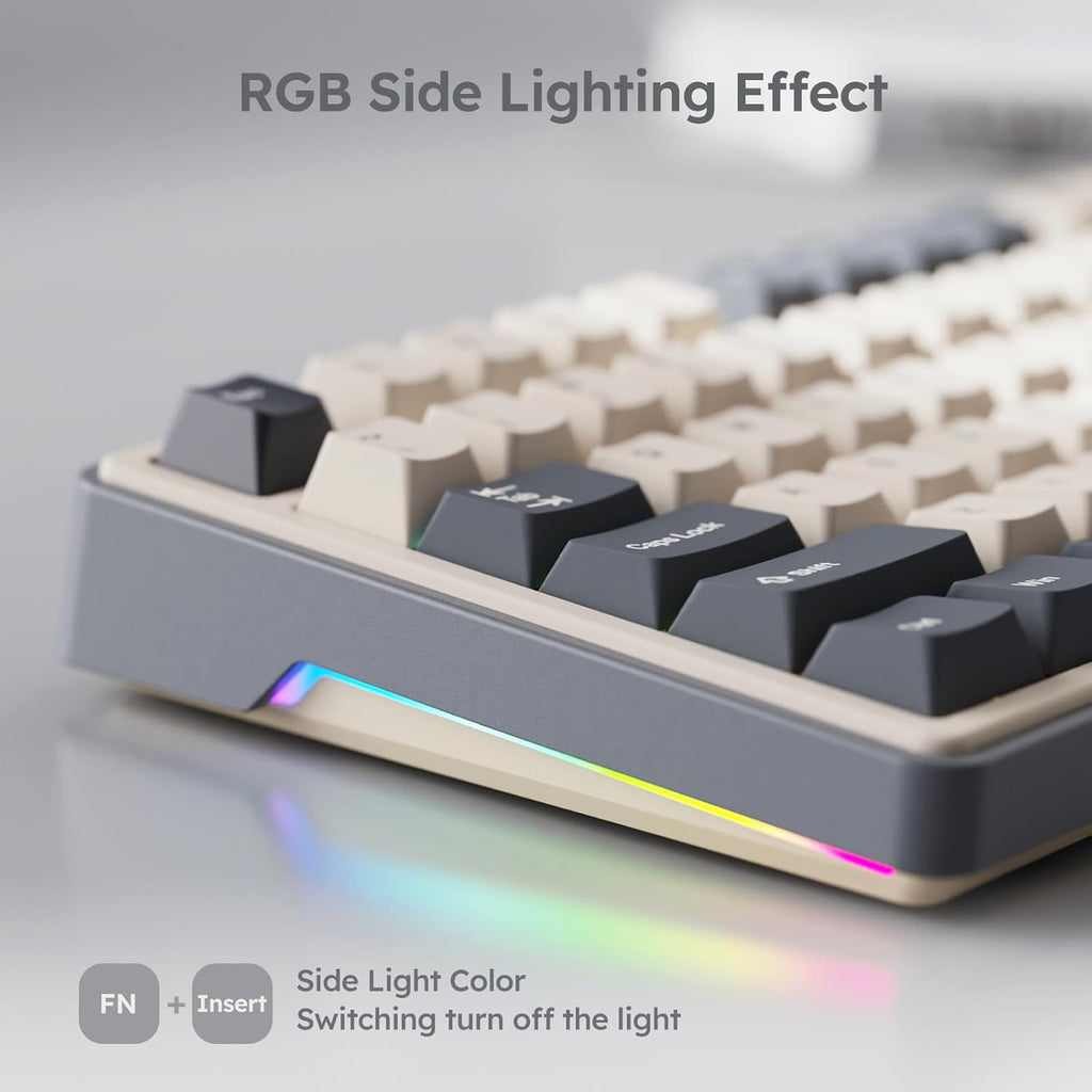 RK ROYAL KLUDGE R87 Pro Wired Mechanical Keyboard 75% RGB Hot Swappable Knob I523