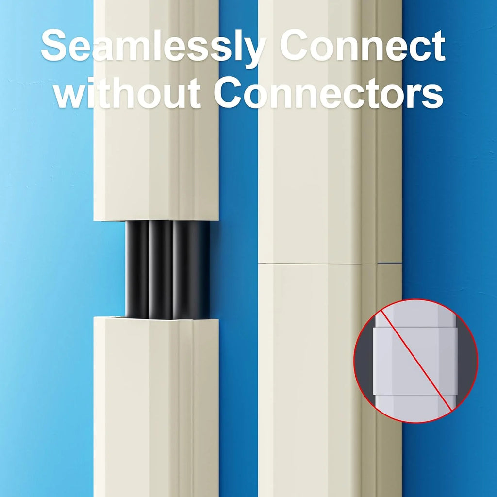 WarmHaven TV Cord Hider, 47In Cable Cover for 4 Cords, Beige A424
