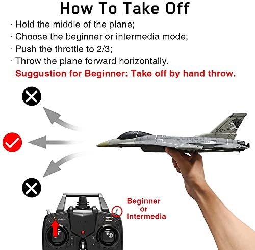 VOLANTEXRC 4CH RC Airplane F-16 Fighting Falcon Ready to Fly with Xpilot Stabilizer C4428
