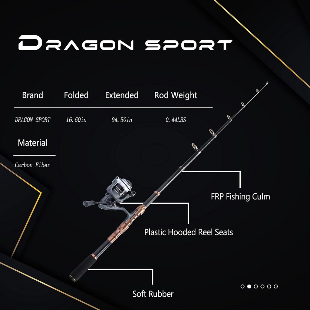 Carbon Fiber Telescopic Fishing Rod and Reel Combo 2.4m Saltwater Freshwater C58252