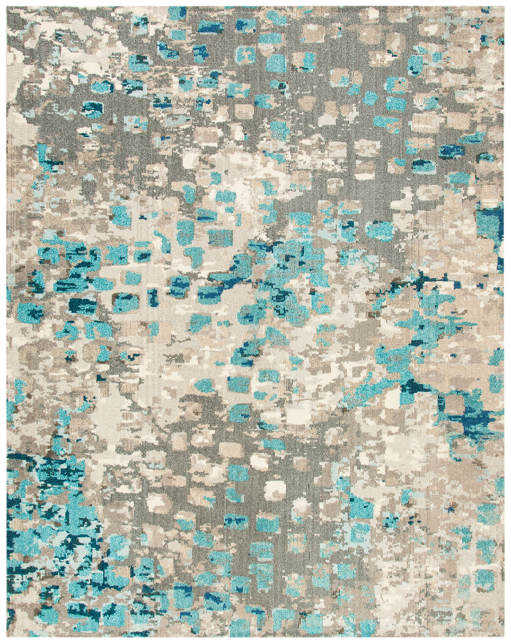 SAFAVIEH Madison Candelario Abstract Polka Dots Area Rug, Grey/Blue, 9' x 12' P633