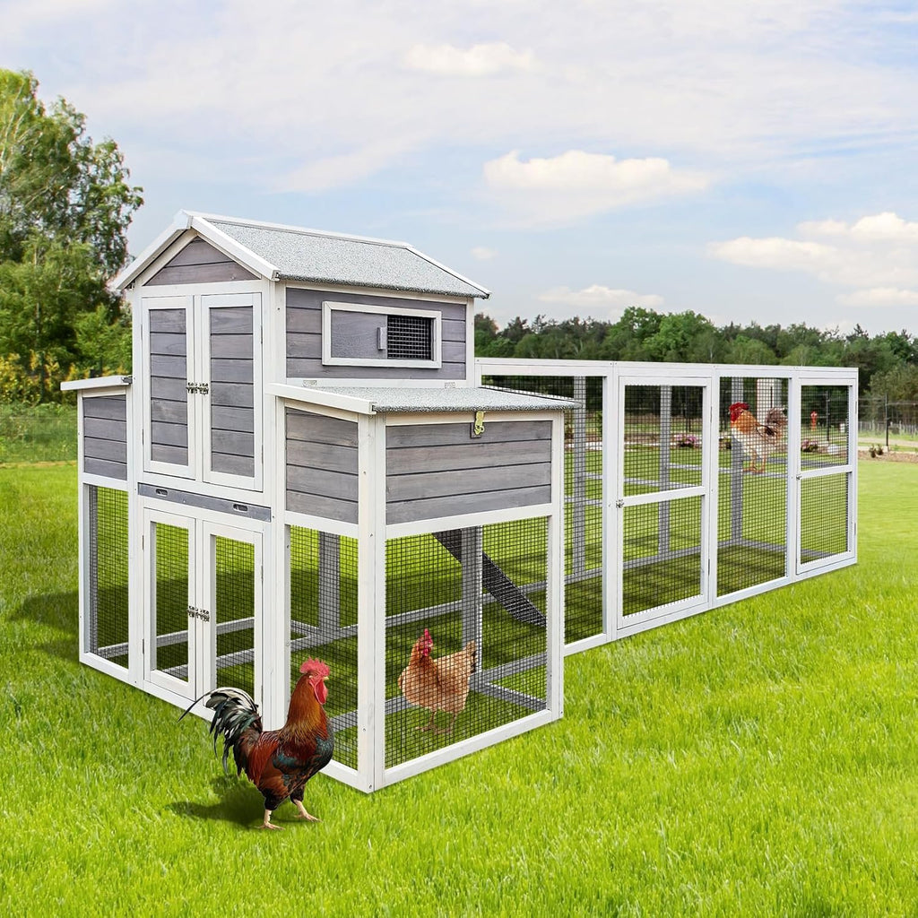 Extra Large Wooden Chicken Coop with Nesting Boxes and Perches S86686