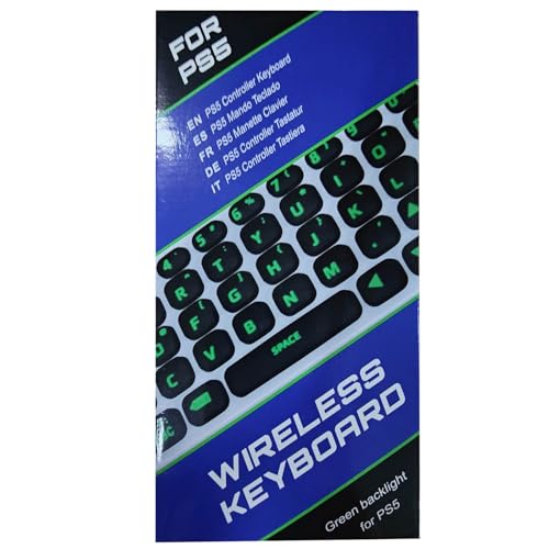 TiMOVO Multi-Color RGB Backlight Keyboard for PS5 Controller, Wireless Bluetooth Chatpad, Black V9833