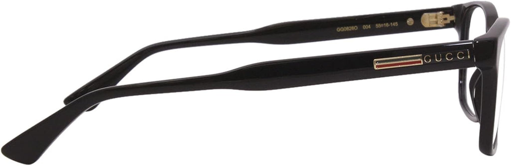 Gucci GG 0826O 004 Black Plastic Rectangle Eyeglasses T4399