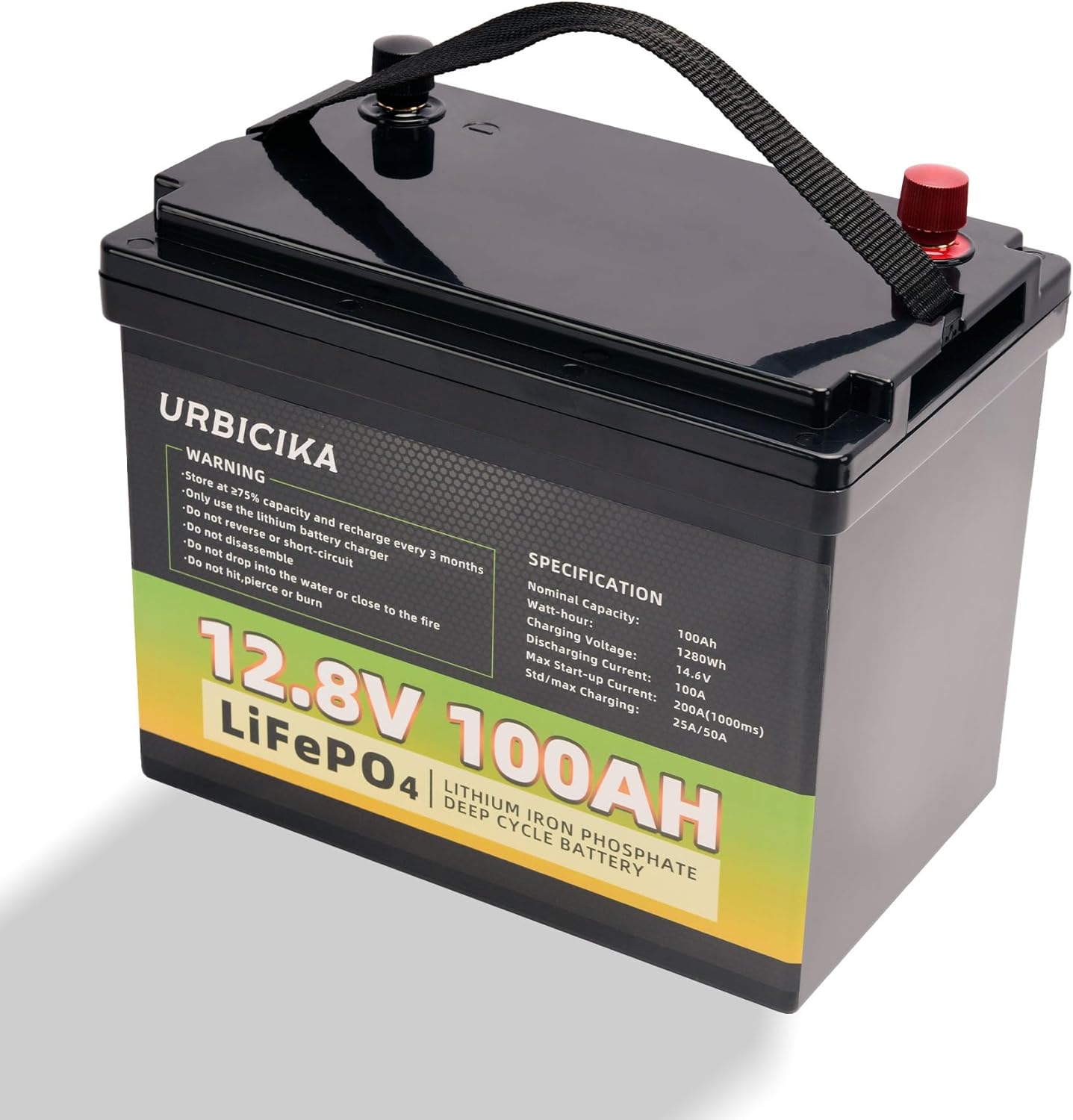 12V 100AH LiFePO4 Lithium Battery 15000 Cycles 100A BMS for RV, Solar, Trolling Motor, Travel Trailer, Energy Storage lithium batteries