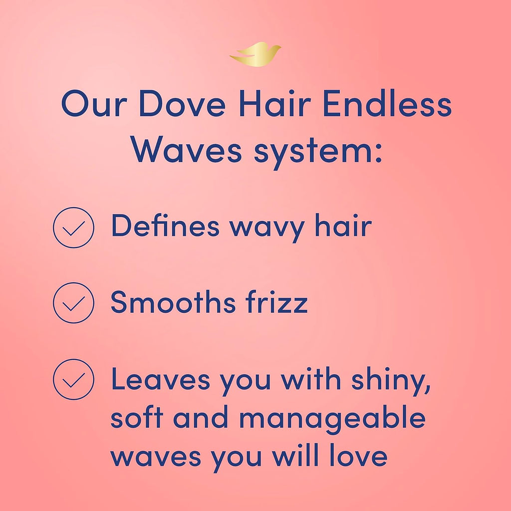Dove Shampoo and Conditioner Set Sulfate Free for Wavy Curly Hair, Anti-Frizz, 20.4 Oz C5958