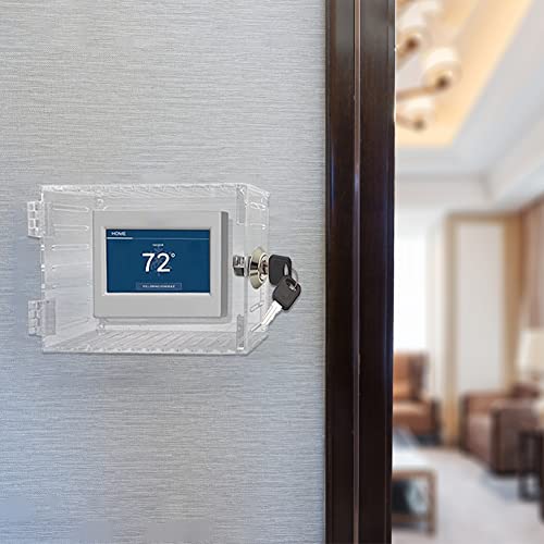 Universal Thermostat Lock Box with Key, Clear Acrylic Cover, 7.3 x 4.7 x 2.2 inch W96382