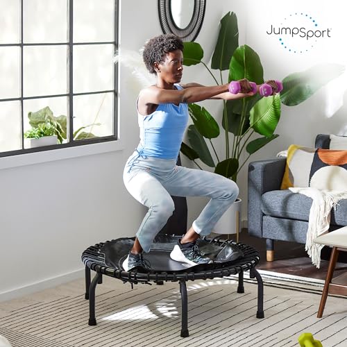 JumpSport 39-inch Cardio Rebounder Mini Trampoline with Arched Legs & Videos J1327