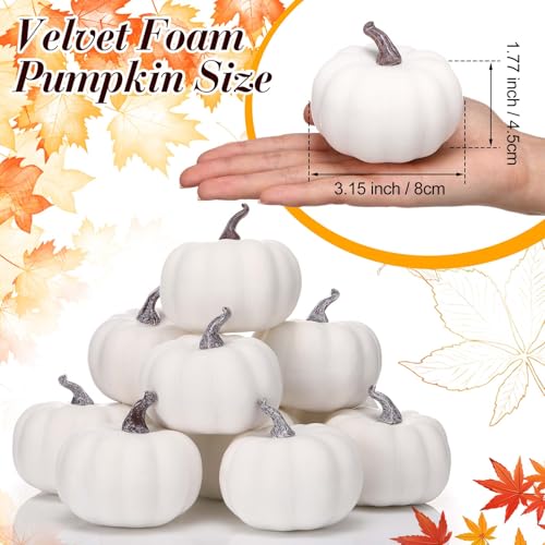 Liliful 50 Pcs 3.15 Inch Artificial Foam Pumpkins for Fall Halloween Decor D78141
