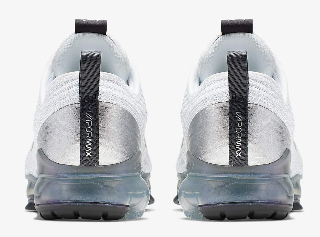 Nike Air Vapormax Flyknit 3 GS Running Trainers BQ5238 White Metallic Silver P530691