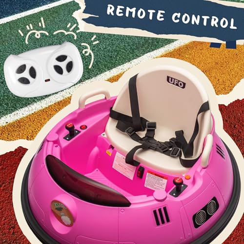12V Toddler Bumper Car with Remote Control, Horn & Lights, Pink F61034