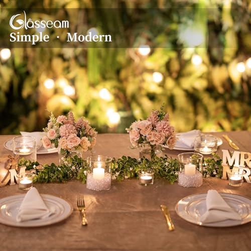 Glasseam Hurricane Glass Candle Holder Set of 6, Clear Cylinder for Pillar Candles, 6 inch X362759