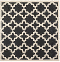 SAFAVIEH Courtyard Amanda Geometric Indoor/Outdoor Area Rug, 7'10" x 7'10" Square, Black/Beige