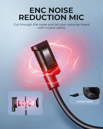 Wireless Gaming Headset 2.4GHz Bluetooth for PS5 PC PS4 Mac Black Red N62534