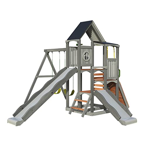 Jack & June Haven Cedar Playset with Swings and Slides J944661