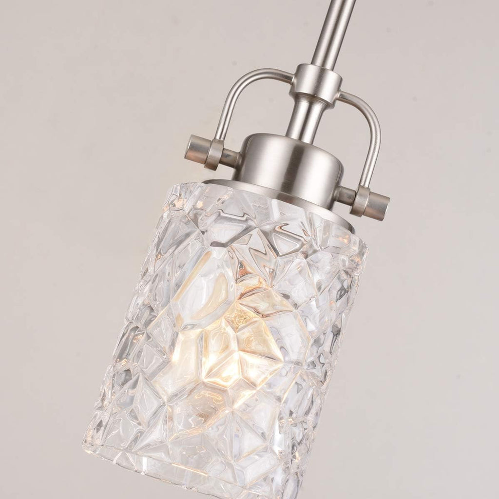 ALICE HOUSE Mini Modern Pendant Light, Brushed Nickel Glass, for Kitchen Island P478271
