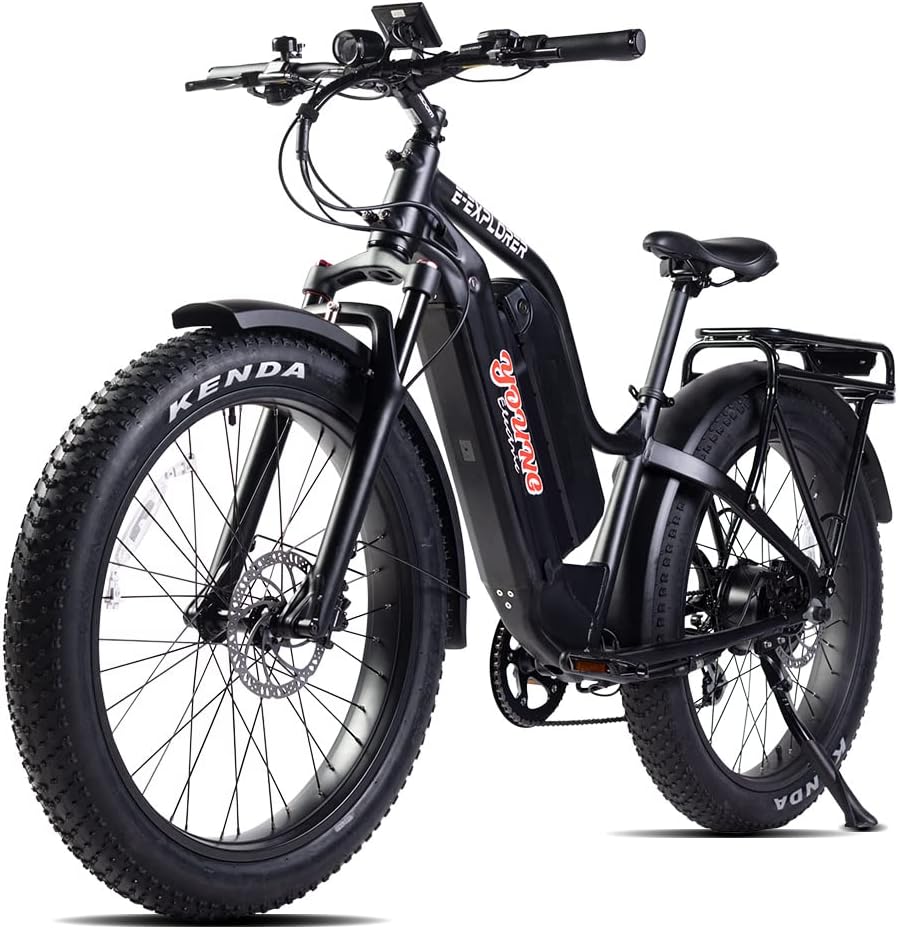 E-Explorer, 1000W Electric Hunting Bike Adults, 26x4.0’’ Fat Tire Ebike, 48V 30AH Removable Battery, Max Speed 28mph, 7-Speed Bicycle Snow Beach Mountain Off Road Commuter (Size L)