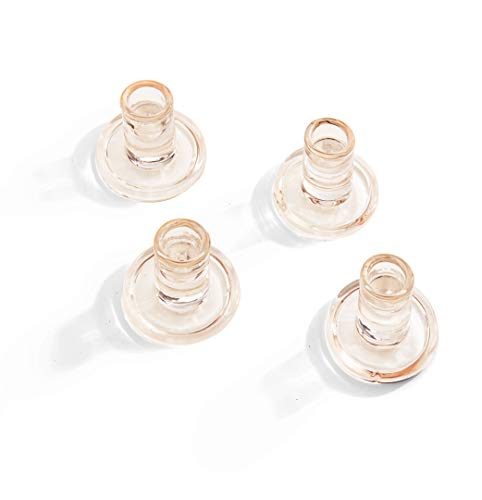 LampLust Clear Glass Candle Holders for Standard Tapered Candles, 10 Pack H908
