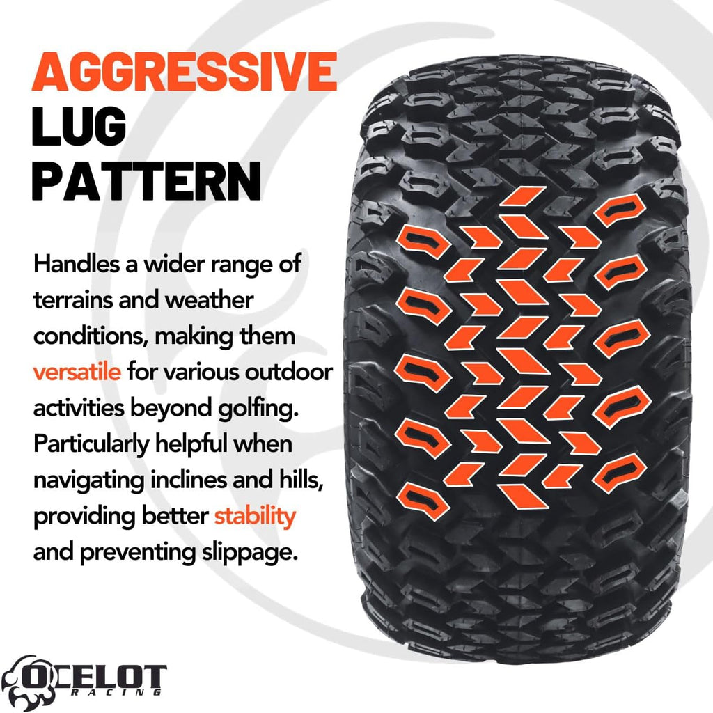 Ocelot P334 22x11-10 All Terrain Golf Cart Tires, 4-Ply J116