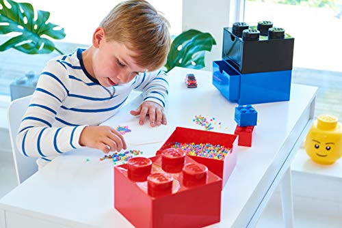 LEGO Stackable Desk Drawer Red with 8 Knobs - Plastic Storage Box Q316