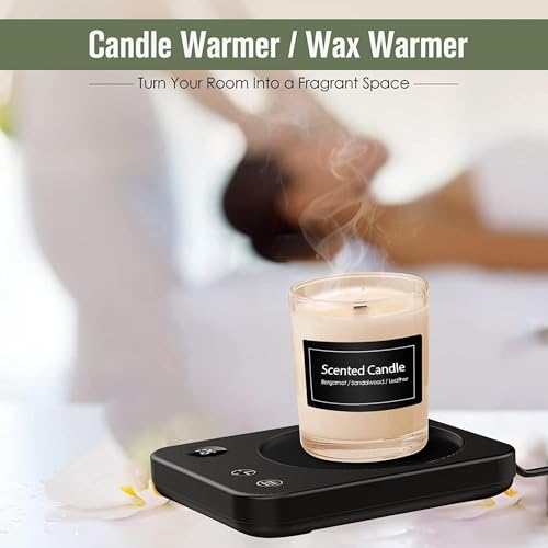Mug Warmer with 3-Temp Settings and Timer, Black Q6808