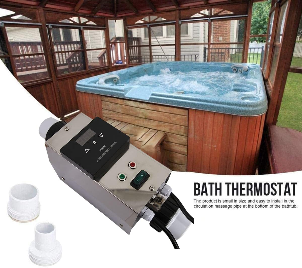 Swimming Pool Heat Pump 12000BTU/hr for Above Ground Pools, 110V F9475