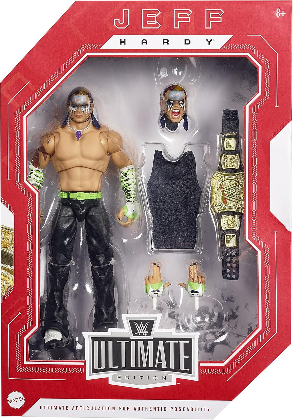 Jeff Hardy WWE Ultimate Edition Action Figure 6-in with Championship & Accessories Y198