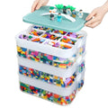 Douorgan Toy Storage Organizer for Lego Stackable Organizer Bins with Compartments Portable Containers with Lids Building Blocks Miniature Organizer Storage Box Toy Chest Case (Blue, 1 Layer)