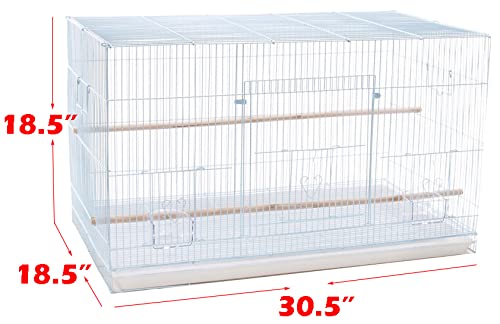 Breeding Bird Flight Cage for Canary Parakeet Aviaries Budgies LoveBird Finch (Large 30" Black Divider) K96264